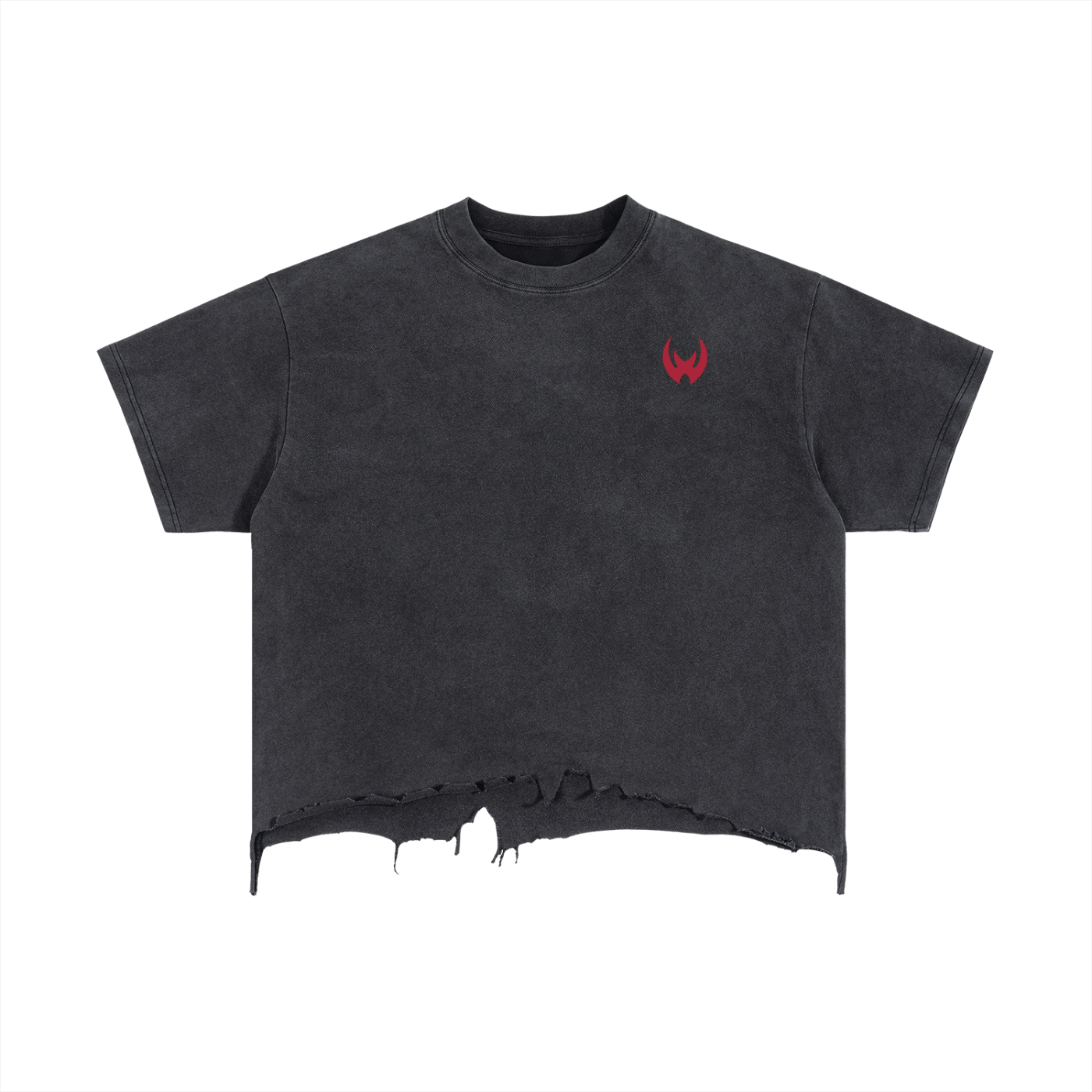 Vintage Wash Boxy Distressed Hem T-Shirt